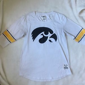 VS Pink Iowa Hawkeyes Half Sleeve Top